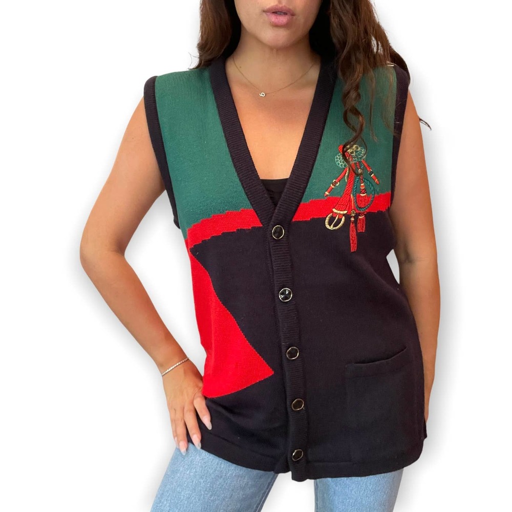 Vintage 90s Hexe by Strickstudio Christmas Sweater Vest